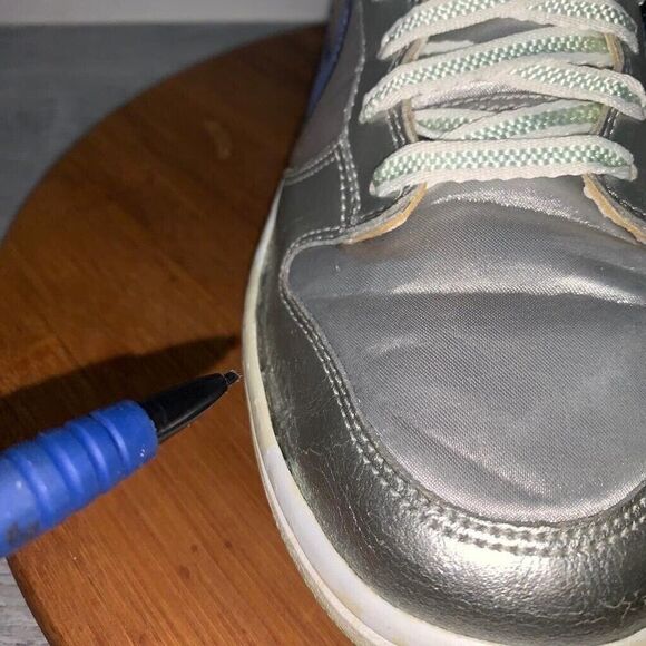 NIKE Dunk Low Floral Shoes GS 6Y Womens 7.5 309601-042 Metallic Silver Blue Moon - Picture 11 of 16